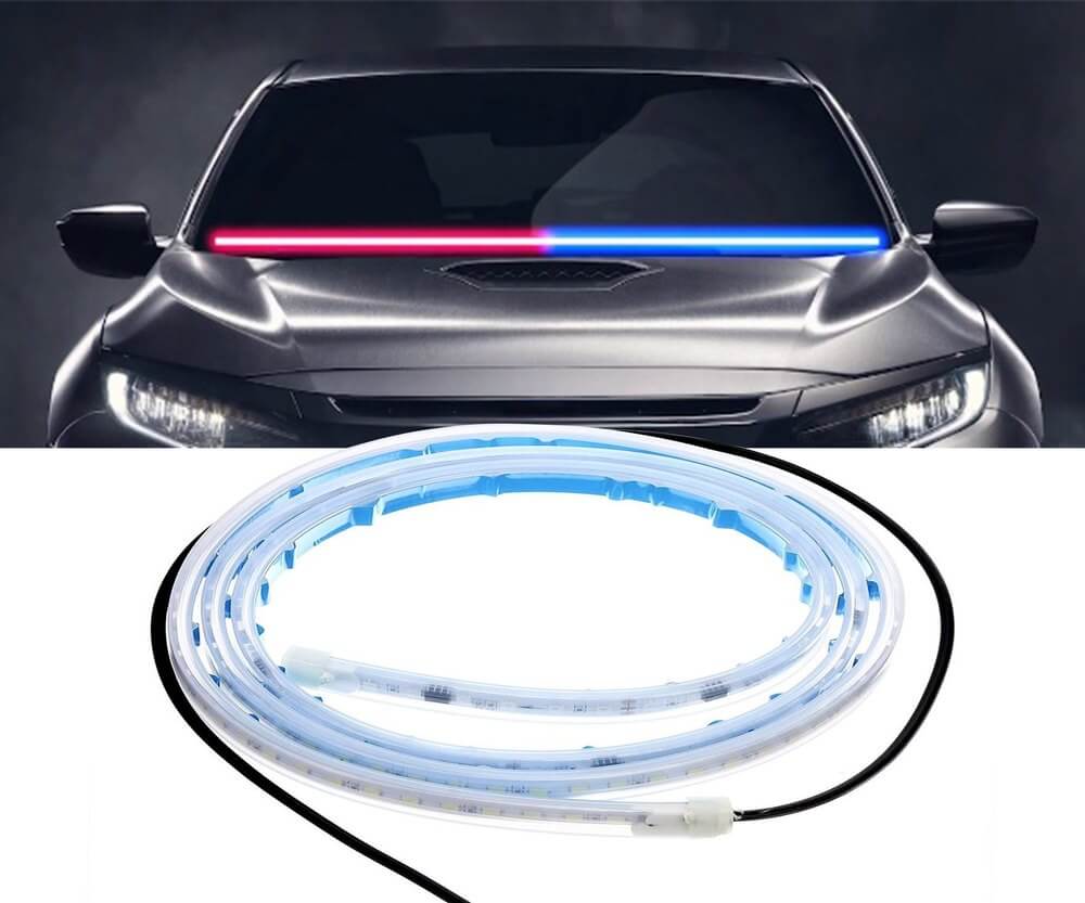 Car Dashboard Police Strip Light Red and Blue Flexible Emergency SOS Strip Light