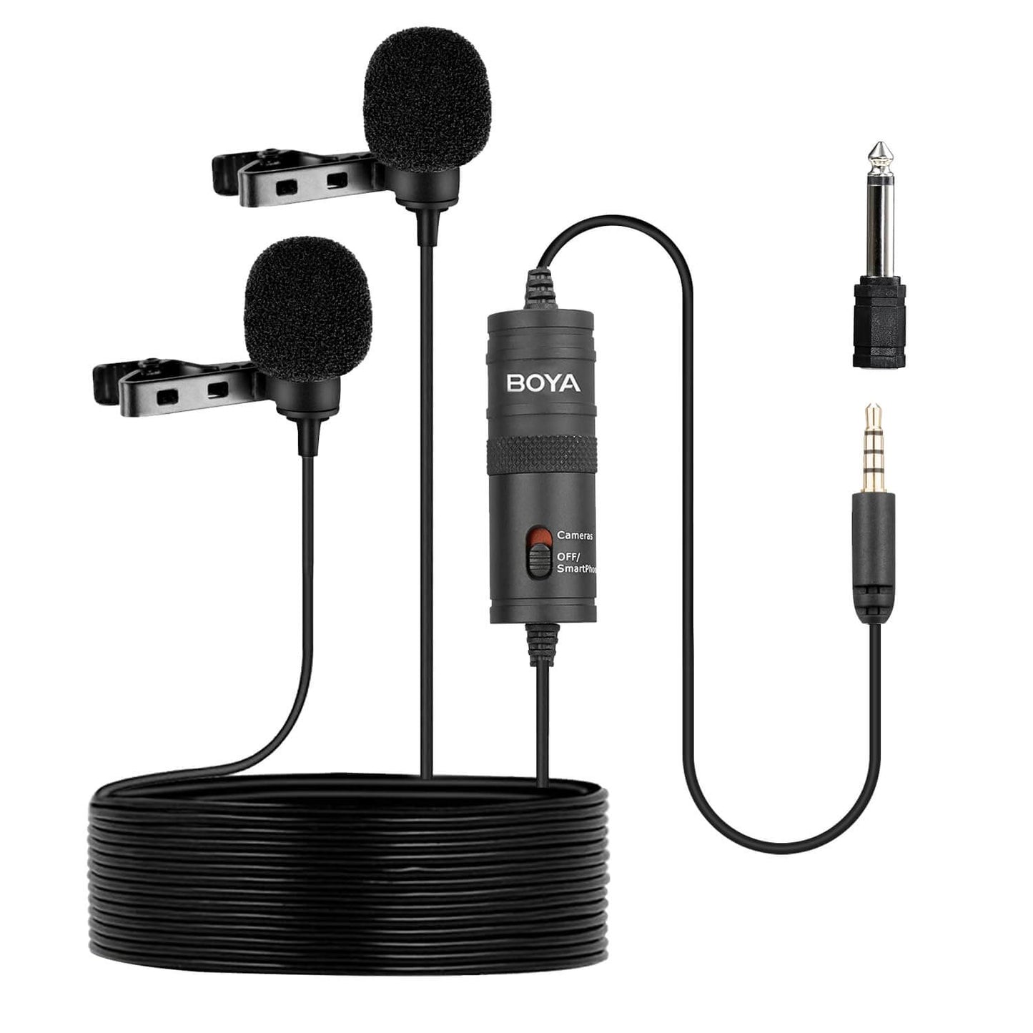 BOYA BY-M1DM Dual Lavalier Microphone Lapel Clip-on Omnidirectional Condenser Mic