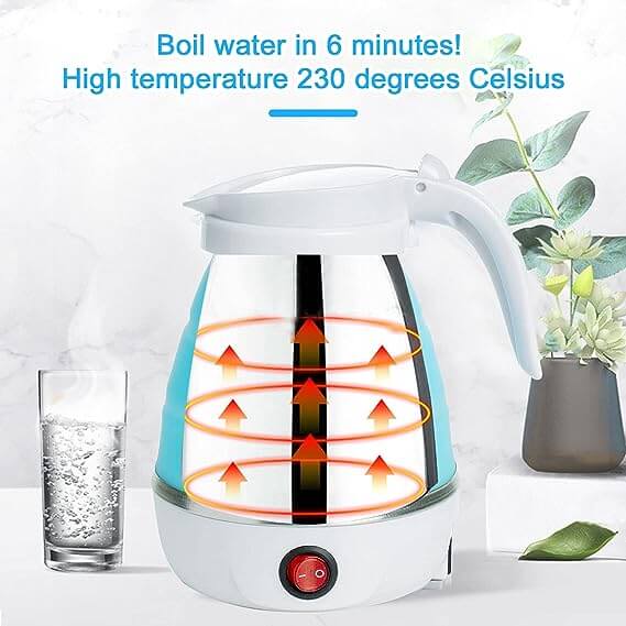 Electric Kettle 600ml Silicone Mini Small Electric Kettles 220V Travel Water Boiler Camping Kettle