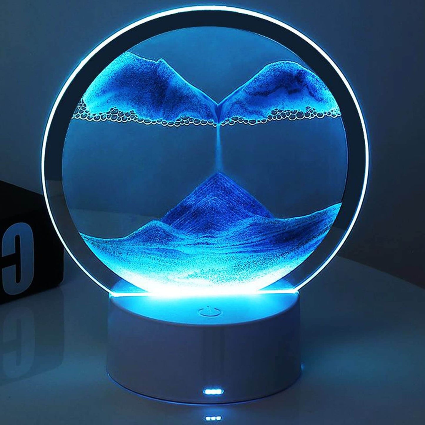 Moving Sand Art Picture With LED Light 360Rotating 3D Moving Sand Art Lamp Hourglass Decoration Creative Art Sand Art Liquid