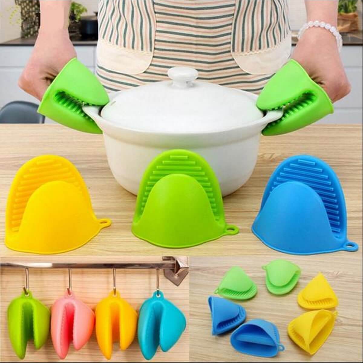 2PCs Silicone Pot Holder Heat Resistant Glove