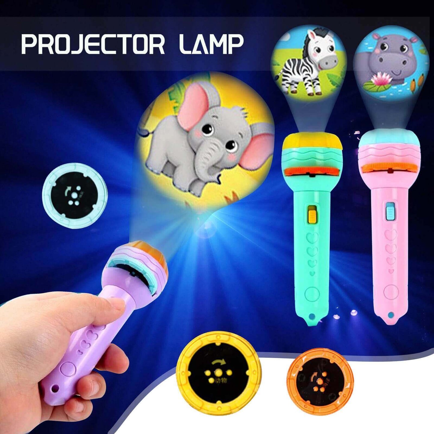 Mini Flashlight Slide Projector Toy For Kids Projector Torch