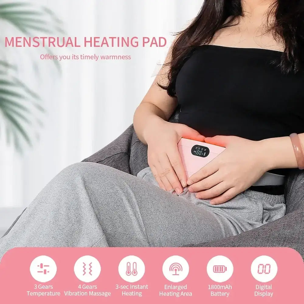 Electric Period Cramp Massager-RELIEF BELT -Portable Menstrual Heating Pad