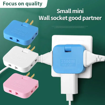 3 In 1 Extension Plug Electrical Adapter 1500W 180 Degree Rotation Adjustable Mini Shape Mobile Phone Charging Converter Socket