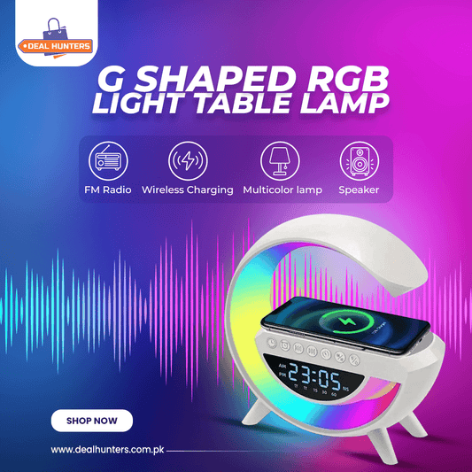 G Shape Glow Lamp SoundWave Charger Clock