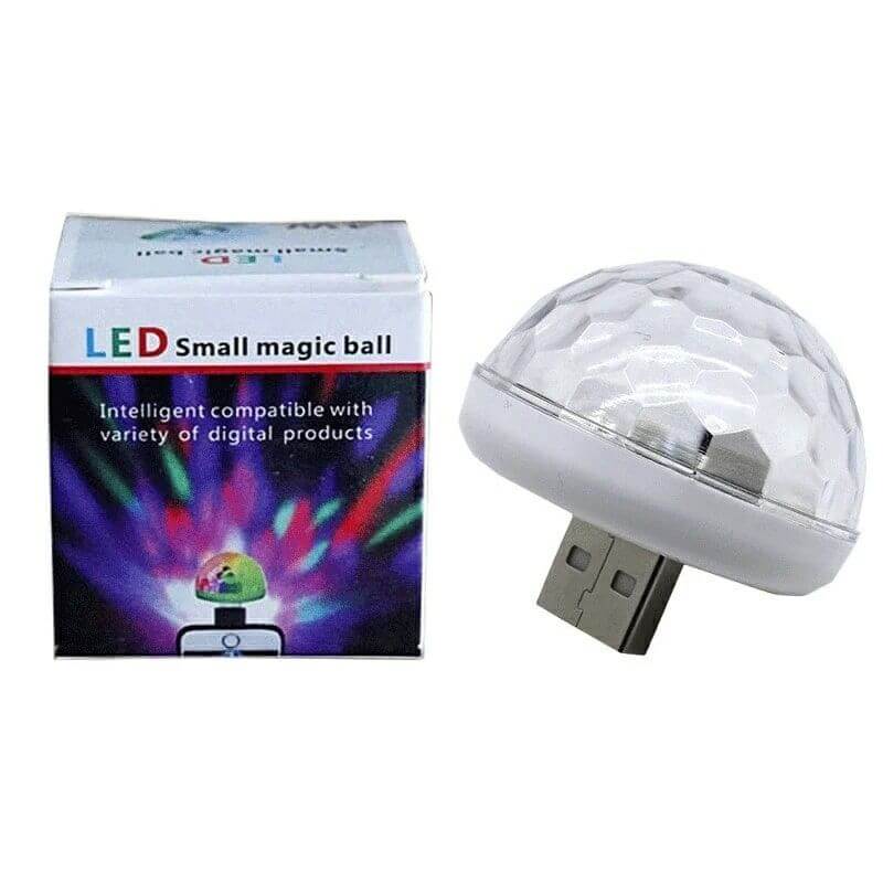 USB Party Lights Mini Disco Ball,Led Small Magic Ball Sound Control DJ Stage Light Colorful