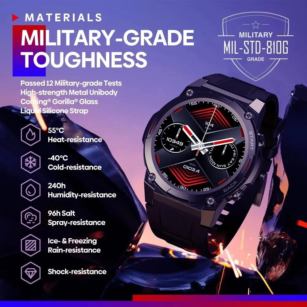 Zeblaze VIBE 7 PRO Voice Calling Smart Watch 1.43 Inch AMOLED Display Hi Fi Phone Calls Military Grade Toughness Watch